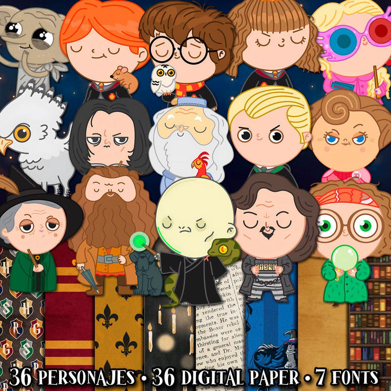 Harry Potter Chibi - Kit digital completo