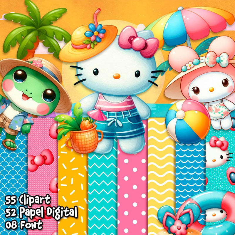 Hello Kitty Summer - Kit Digital Completo