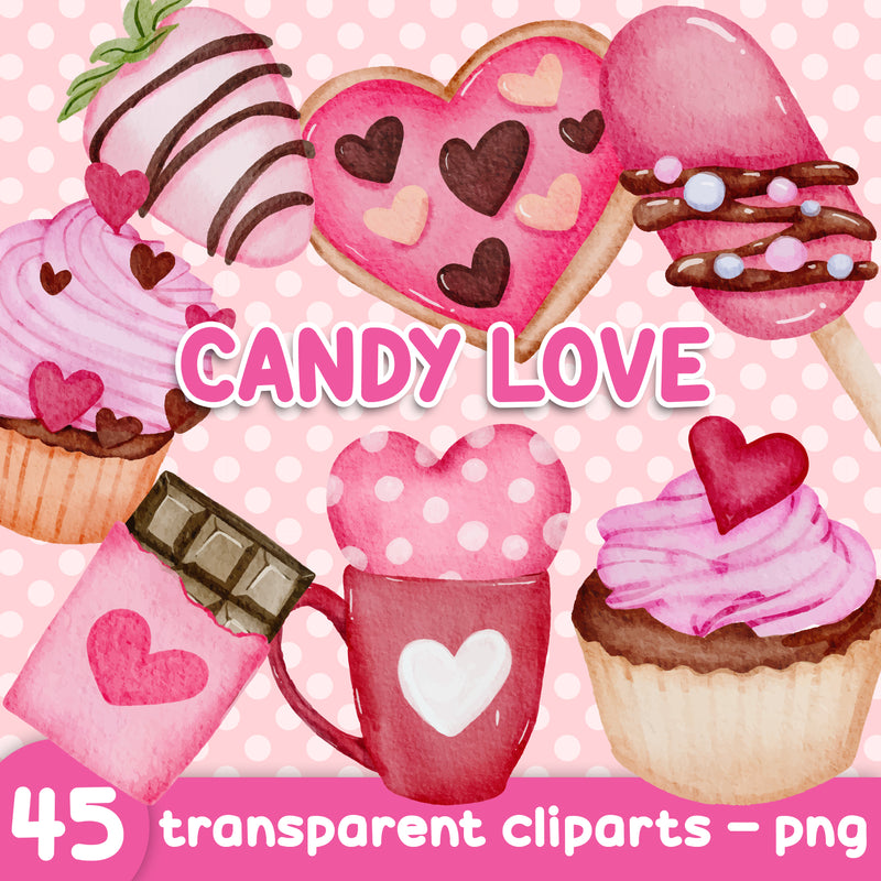 Dia dos Namorados Candy Love - Cliparts