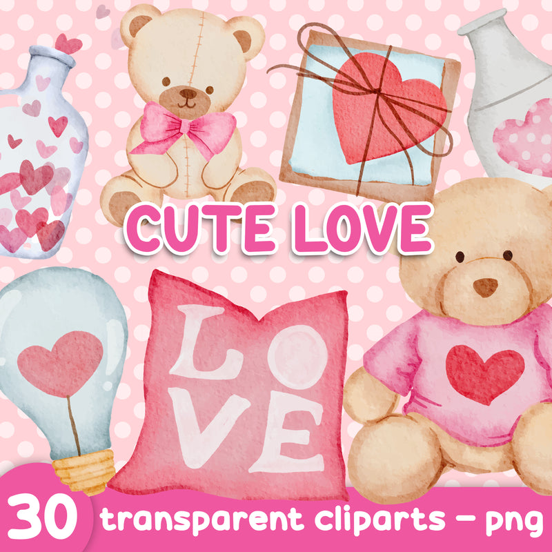 Dia dos Namorados Cute Love - Cliparts