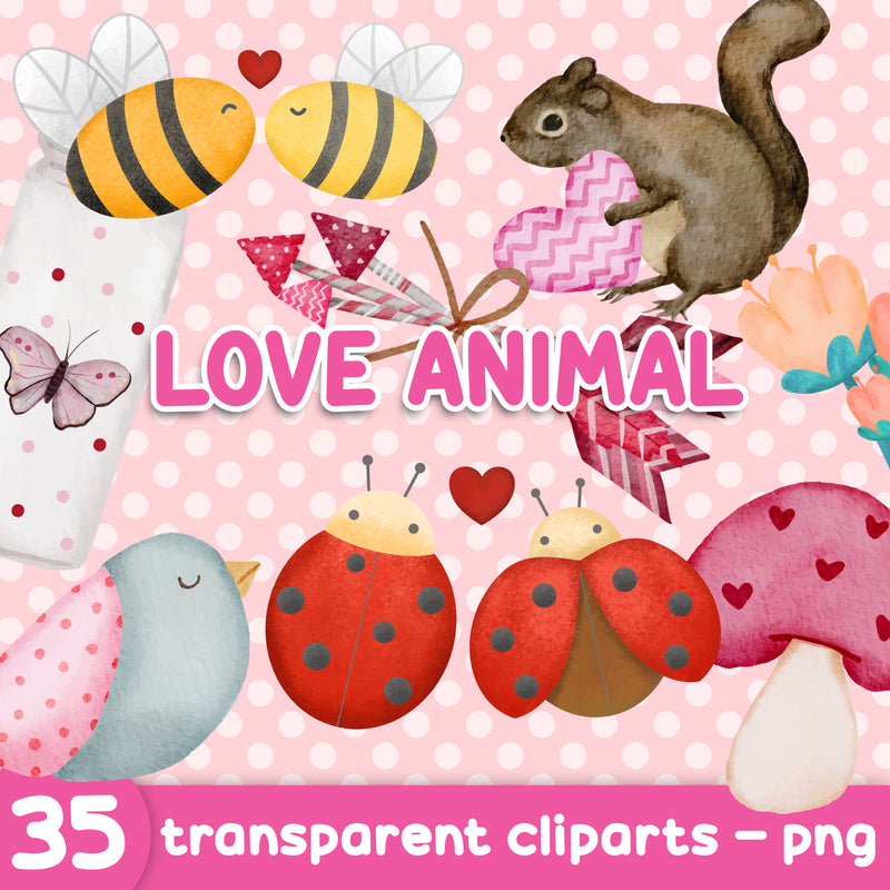 Dia dos Namorados Love Animals - Cliparts