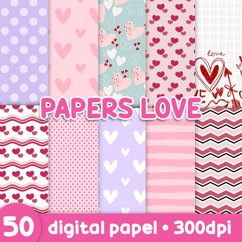 Dia dos Namorados Love Papers - Papel Digital