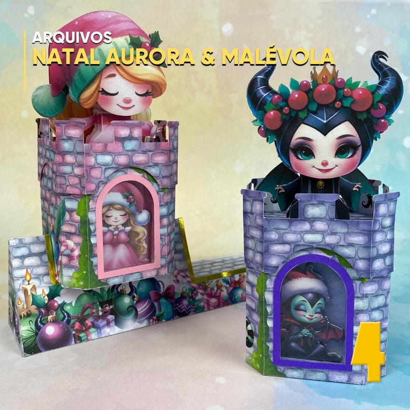 Natal Aurora & Malévola - Caixa Cenário